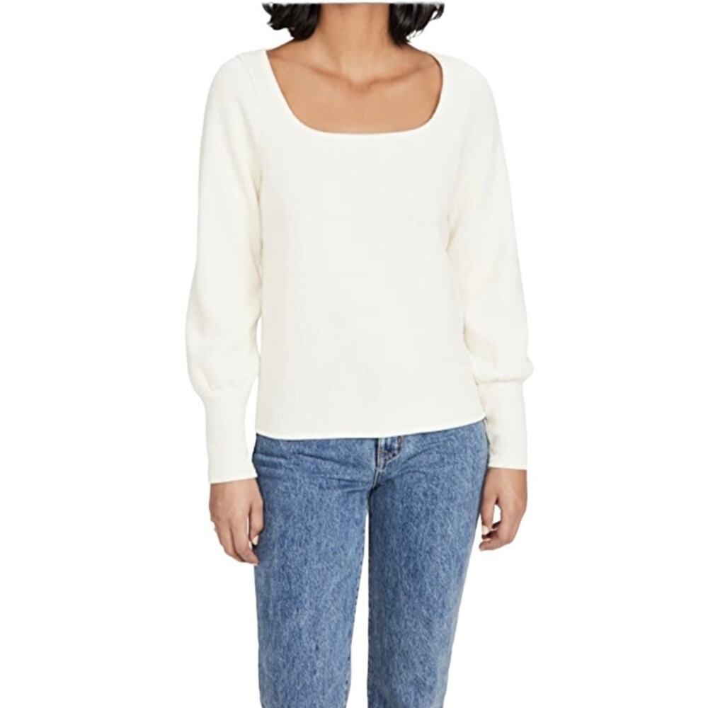 MADEWELL Floral Jacquard Square-Neck Top SIZE XS